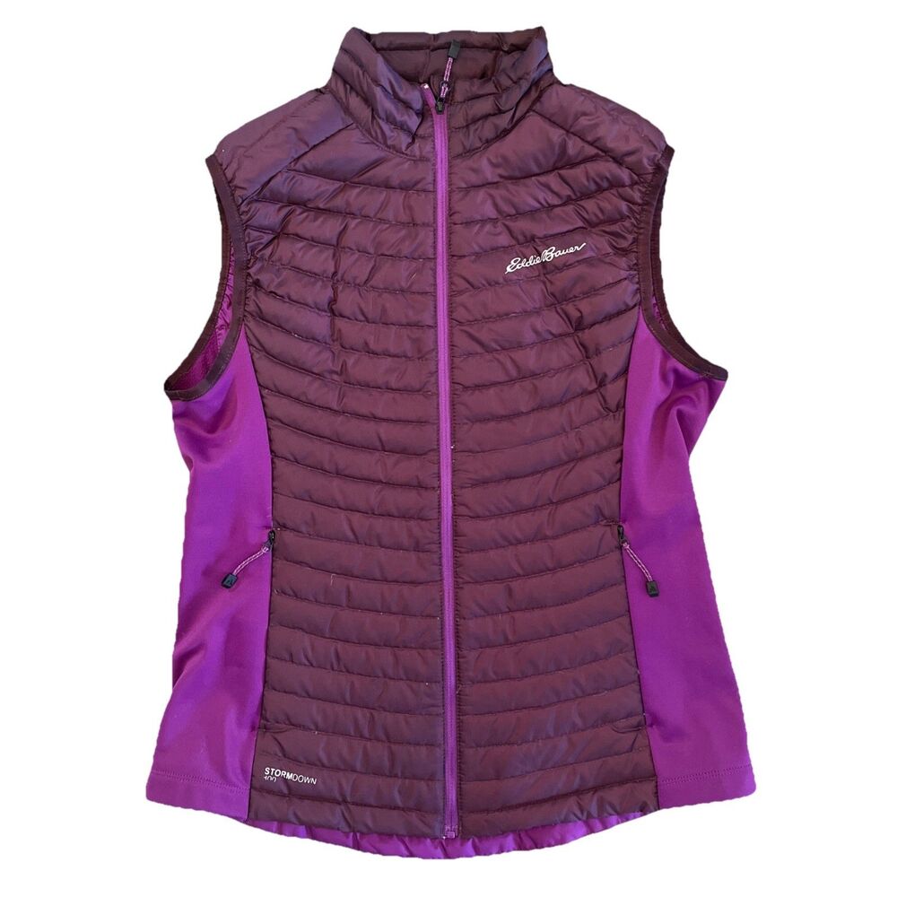 Eddie Bauer First Ascent Womens Size Small Down 800 Stormdown Purple Puffer Vest